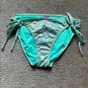 Victoria's Secret Aqua and Gold Bikini Bottom